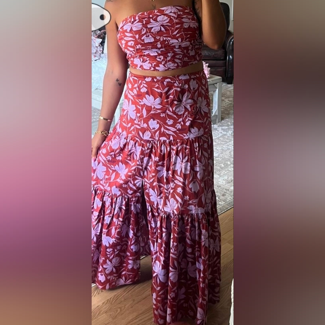 Wayf Bandeau Crop Top Maxi Skirt Set